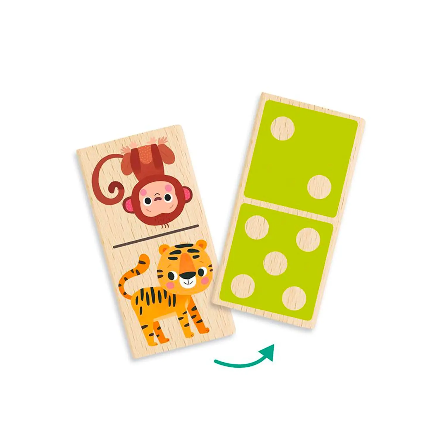 Domino Classico In Scatola Di Legno | 28 Pietre In Plastica | Gioco Da Tavolo Per 2-4 Giocatori | Dai 6 Anni