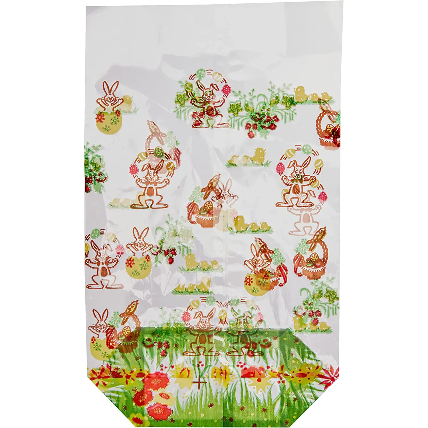PMS Mini Sacchetti Pasquali | Confezione 10 Pezzi Con Mollette E Etichette | Design Coniglio, Pulcino E Uovo | Per Bomboniere E Caccia Alle Uova