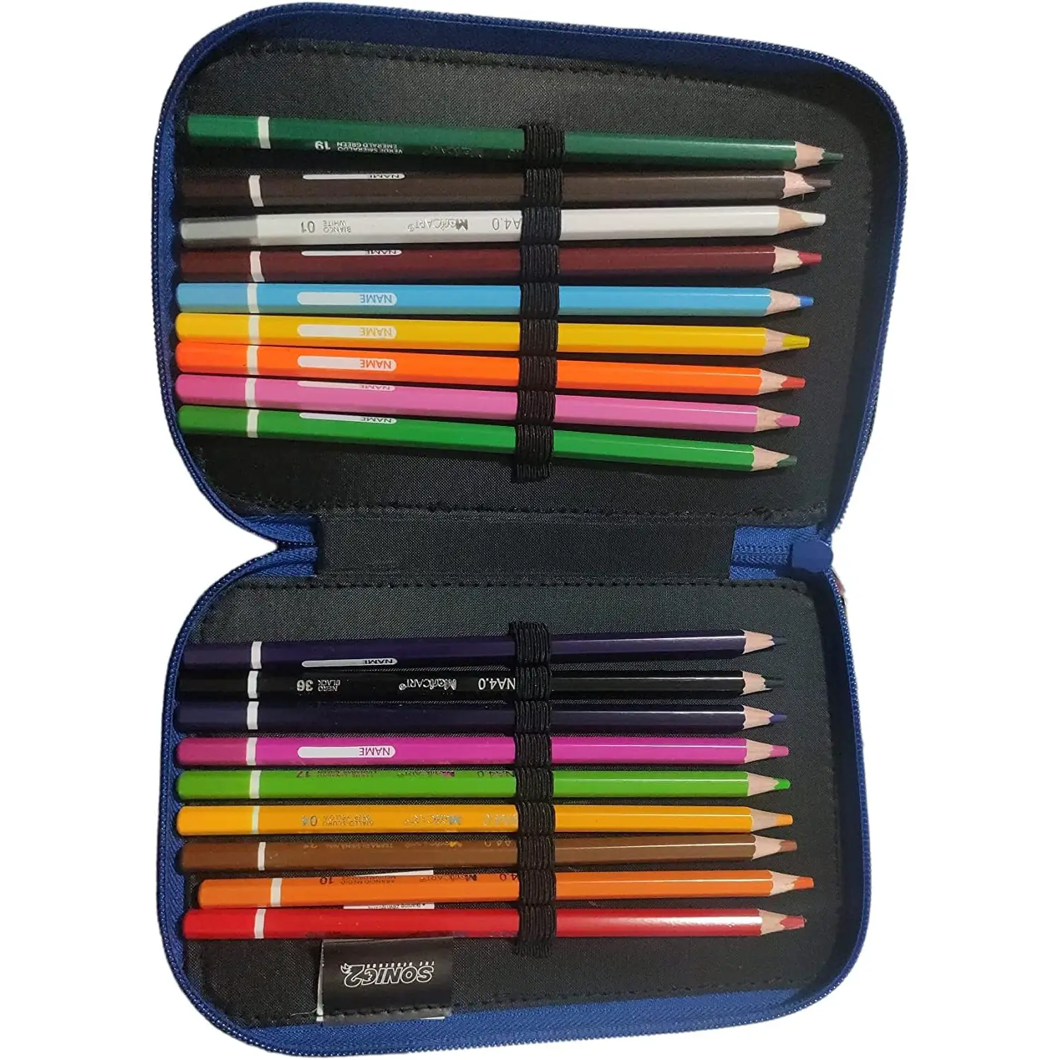 Astuccio Safta Sonic City Con 37 Pezzi Inclusi | Per Bambini 5-14 Anni | Poliestere Riciclato 12,5x5,5x19,5 Cm