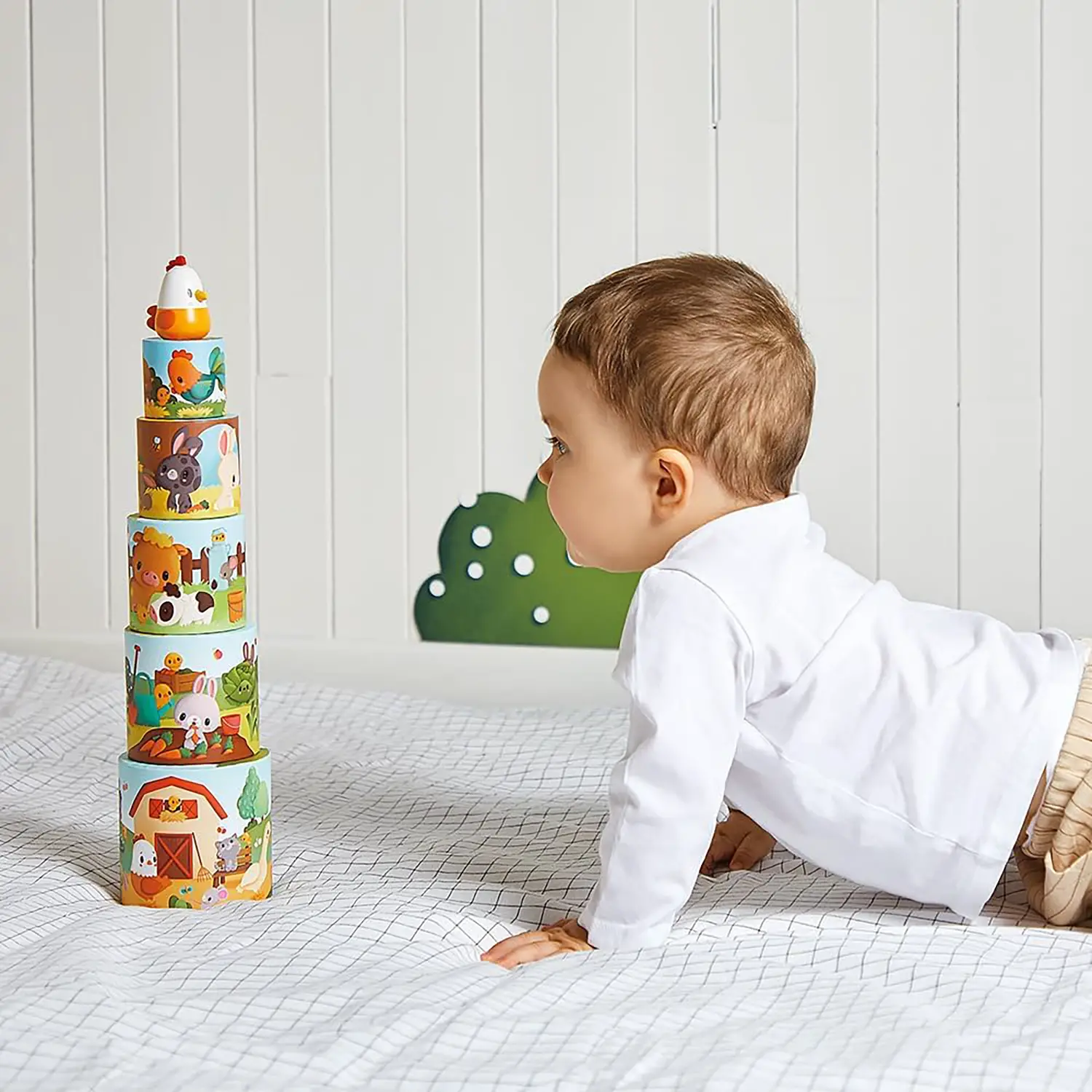Janod – Il Mio Primo Gioco Di Costruzione – 50 Pezzi In Legno E Plastica – Barattolo Con Maniglia – Per Bambini Da 3 A 6 Anni