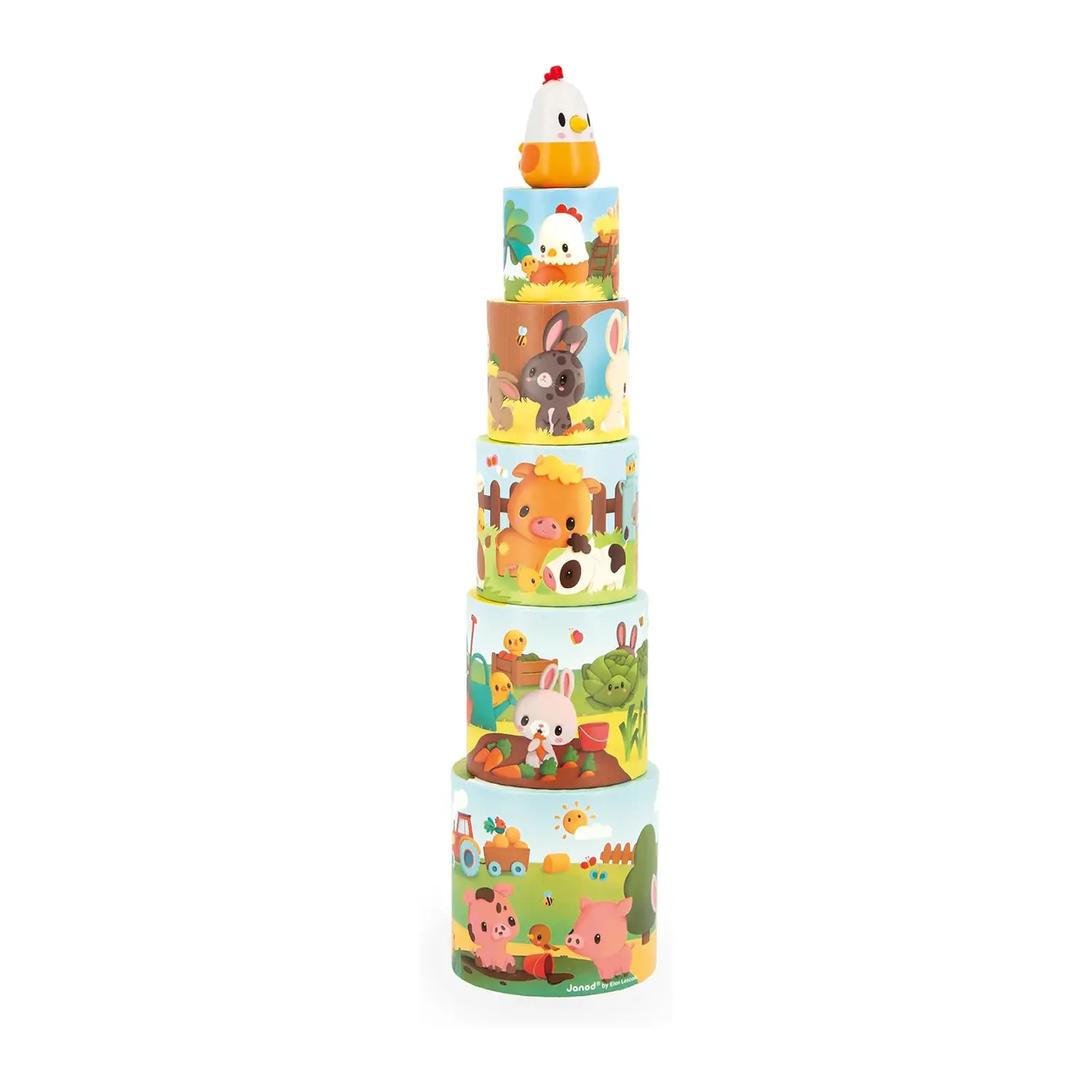 HABA I Miei Primi Giochi – Piramide Di Animali Junior – Gioco In Legno Per Bambini 2+ – 3 Giochi Di Equilibrio E Impilamento – Fatto In Germania