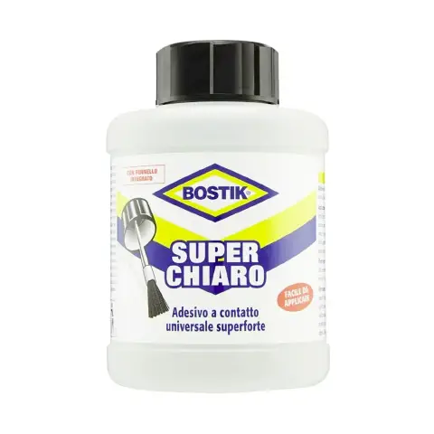 Colla Attaccatutto a Contatto Bostik Superchiaro Flacone Con Pennellino gr. 400