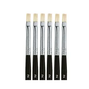 Set 5 Pennelli Pittura Con Setole Naturali Scure - Misure 2-18, Per Colori A Olio E Acrilici