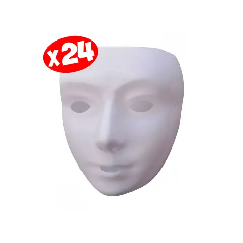 Maschera in Plastica da Decorare - confezione 24 pz