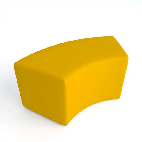 Pouf Ecopelle Ignifugo Curvo H 40 Giallo Per Ambienti Scolastici Innovativi