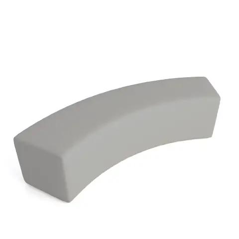 Pouf Ecopelle Ignifugo Curvo 2 Posti H 46 Grigio Per Ambienti Scolastici Innovativi