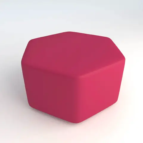 Pouf Ecopelle Ignifugo Esagonale H 40 Fucsia Per Ambienti Scolastici Innovativi