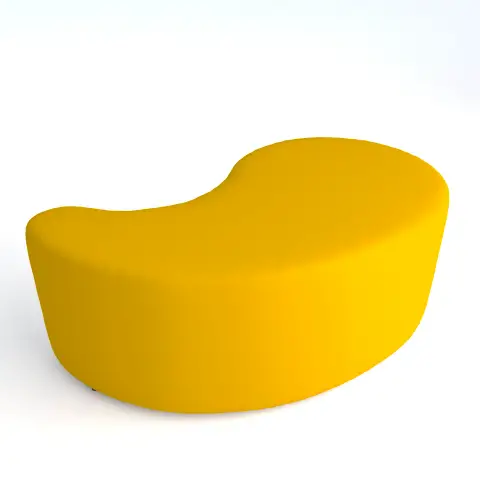Pouf Ecopelle Ignifugo Virgola H 40 GialloPer Ambienti Scolastici Innovativi