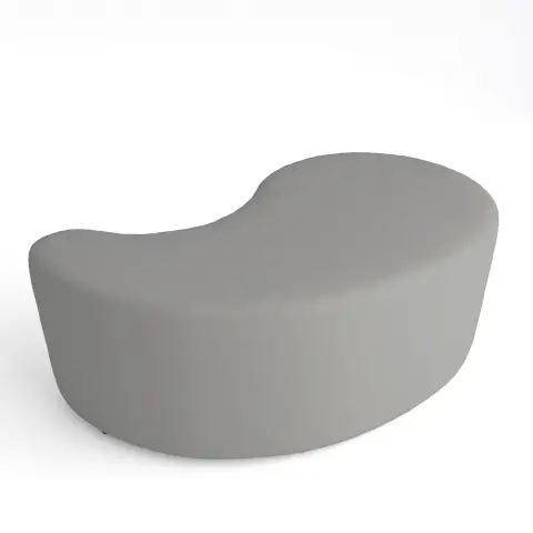 Pouf Ecopelle Ignifugo Virgola H 46 Grigio Per Ambienti Scolastici Innovativi