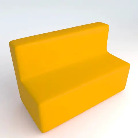 Divano Ecopelle Ignifugo 3 Posti H 40 Giallo Per Ambienti Scolastici Innovativi