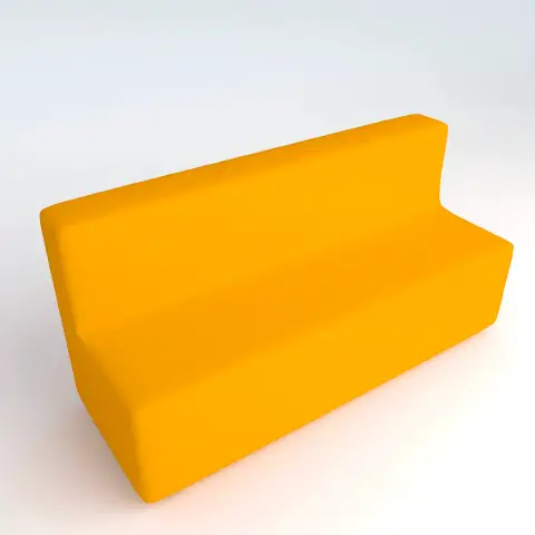 Divano Ecopelle Ignifugo 4 Posti H 40 Giallo Per Ambienti Scolastici Innovativi