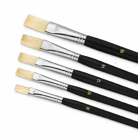 Pennelli in Setola Punta Piatta - Misure n.8, 10, 12, 14, 16 - Set 30 pezzi assortiti