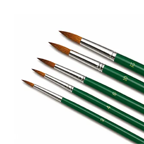 Pennelli in Pelo di Bue Punta Tonda - Misure n.2, 4, 6, 10, 12 - Set 30 pezzi assortiti