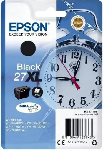EPSON CARTUCCIA INCHIOSTRO NERO DURABRITE ULTRA, SERIE 27XL /SVEGLIA