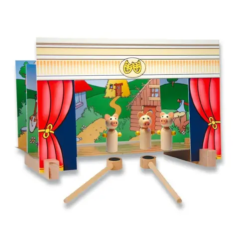 Teatrino Magnetico per Bambini con 15 Personaggi e 4 Fiabe Classiche, Gioco Educativo