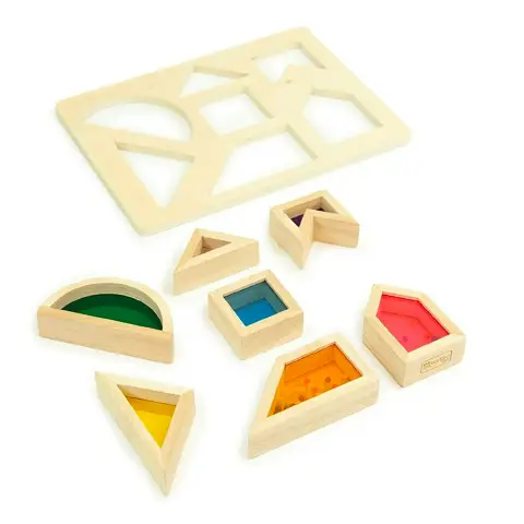 Blocchi ad Incastro Traslucidi – 7 Blocchi + Tavola