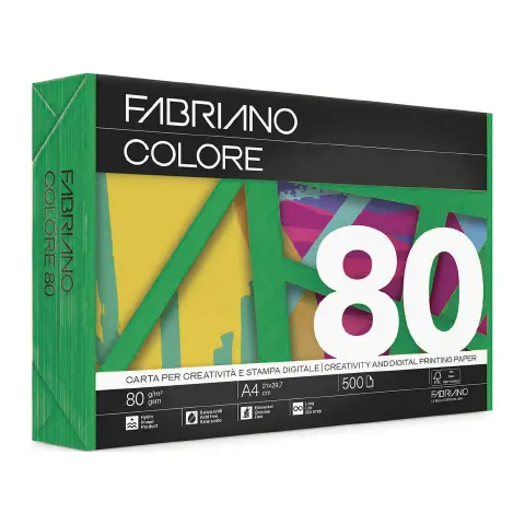 Carta Per Fotocopie Fabriano Colore 80 Gr/mq A3 Verde Risma 250 Fogli
