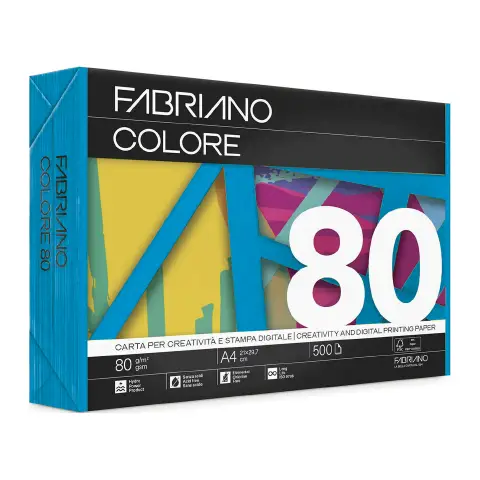 Carta Per Fotocopie Fabriano Colore 80 Gr/mq A3 Azzurro Risma 250 Fogli
