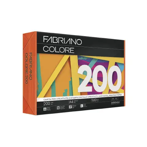 Carta Per Fotocopie Fabriano Colore 200 Gr/mq A4 Aragosta Risma 100 Fogli
