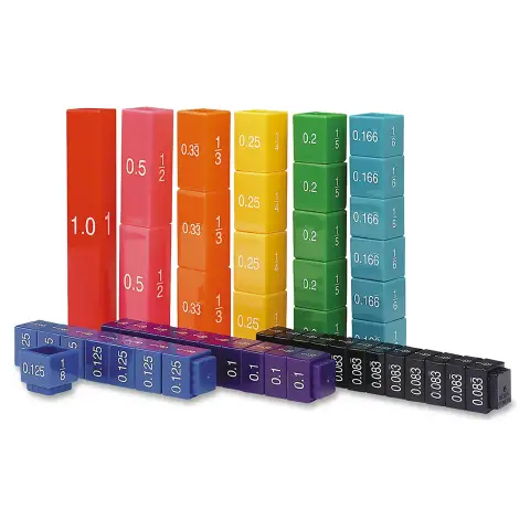 Cubi delle Equivalenze, Set 51 Pezzi con Frazioni, Decimali e Percentuali