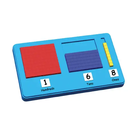 Base Dieci, Vassoio con 30 Tessere per Valore Posizionale