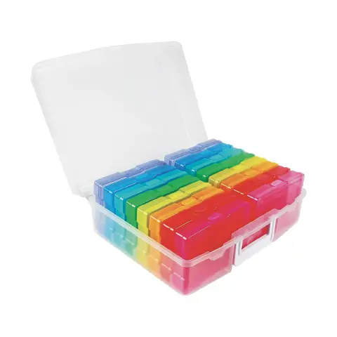 Contenitori Porta Oggetti in Plastica Traslucide Multicolore in Valigetta