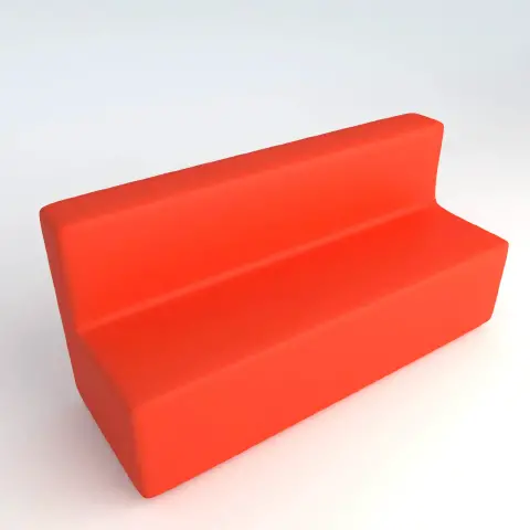 Divano Ecopelle Ignifugo 4 Posti H 46 Arancio Per Ambienti Scolastici Innovativi