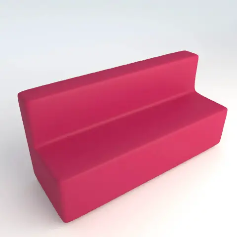 Divano Ecopelle Ignifugo 4 Posti H 46 Fucsia Per Ambienti Scolastici Innovativi
