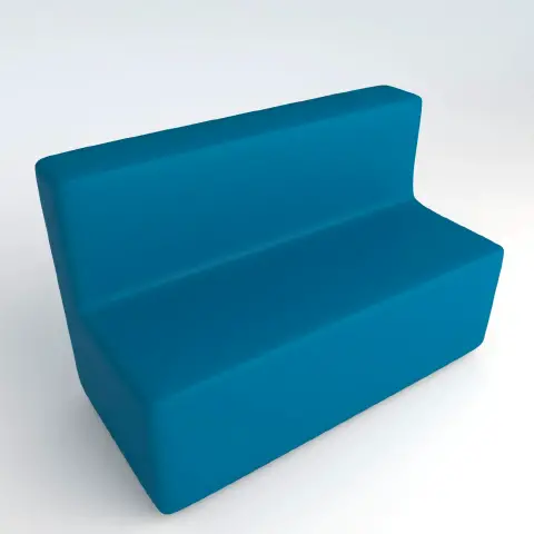 Divano Ecopelle Ignifugo 3 Posti H 46 Azzurro Per Ambienti Scolastici Innovativi