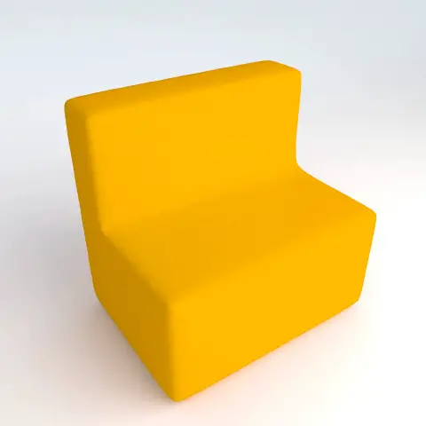 Divano Ecopelle Ignifugo 2 Posti H 46 Giallo Per Ambienti Scolastici Innovativi