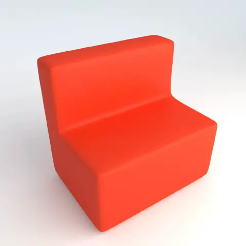 Divano Ecopelle Ignifugo 2 Posti H 46 Arancio Per Ambienti Scolastici Innovativi