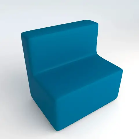 Divano Ecopelle Ignifugo 2 Posti H 46 Azzurro Per Ambienti Scolastici Innovativi