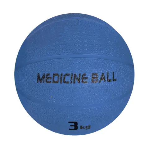 3 Kg Rubber Medical Ball, 23 cm Diameter, Blue - Stable Bounce and Non-slip Surface