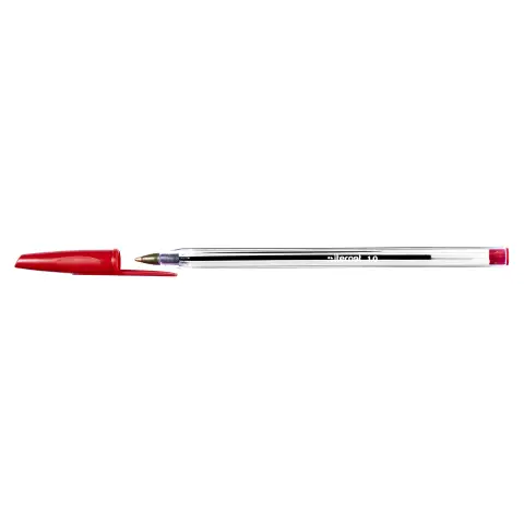 Red Crystal Ballpoint Pen 1.0mm With Cap - Pack of 50 pcs