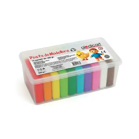 Plastilina Giodicart Pasta da Modellare Colorata, Set 10 Colori da 150 gr.