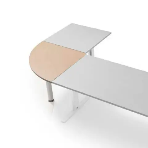 Raccordo Angolare TK Eco con gamba per Scrivanie, Finitura Rovere