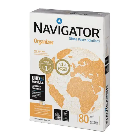 Carta Navigator Organizer 4 Fori  - A4 80 g/m² - Risma 500 Fogli