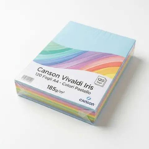 Cartoncino Vivaldi Canson Iris A4 185 g/m² - 120 Fogli Colori Pastello Assortiti