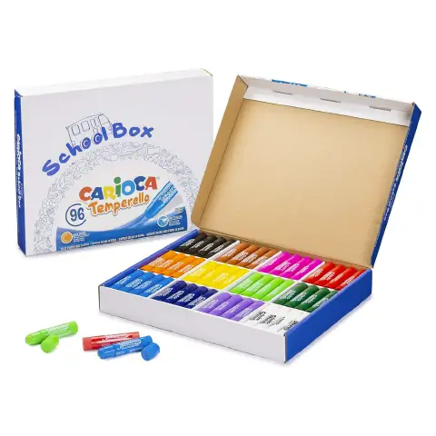 Carioca Temperello School Box 96 Tempere Solide in Stick