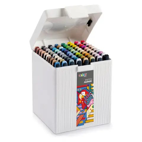Carioca Plus Sketch Marker Marcatori A Doppia Punta 80 Colori In Box Rigido
