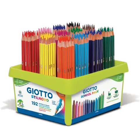 Pastelli Giotto Stilnovo – Schoolpack 192 Pastelli (12 Colori Assortiti, Mina 3,3 mm)