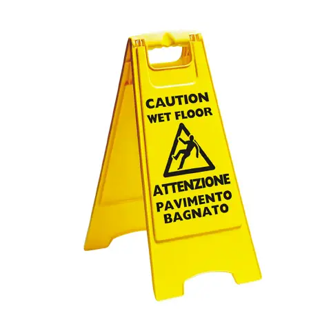 Cartello Pieghevole "Attenzione Pavimento Bagnato"
