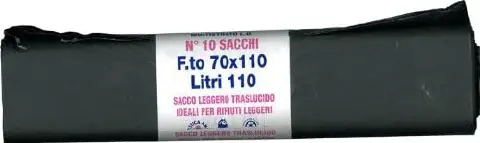 Sacchi Pattumiera Antigoccia 70x110 Cm 10 Pezzi Neri