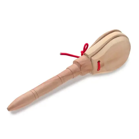 Nacchere in Legno con Impugnatura, Strumento Musicale 21 cm