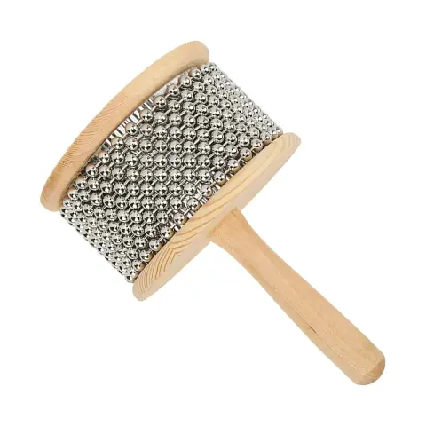 Cabasa in Legno per Bambini, Strumento a Percussione Didattico 20 cm