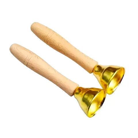 Campanelle in Ottone cpon Impugnatura in Legno, Coppia