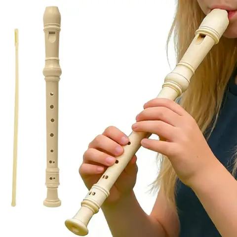 Flauto Dolce Soprano Divisibile in Tre Pezzi con Scovolino, ABS 32 cm