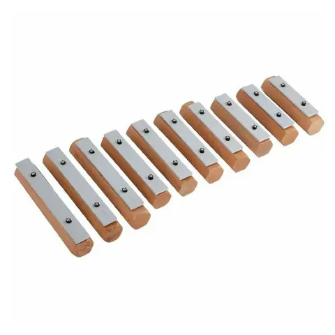 Blocchi Sonori in Legno 10 Note, Set Musicale Didattico con Piastre Intercambiabili