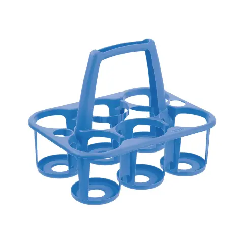 Cestello Porta Bottiglie Con Manico Cover Line 6 Posti Colore Oceano