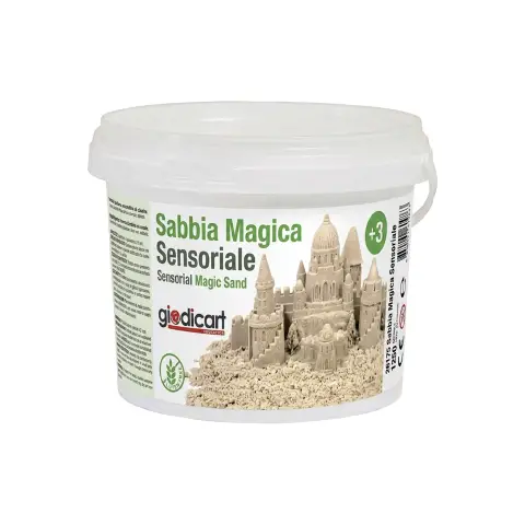 Sabbia Magica per Manipolazione e Attività Sensoriali, Secchiello 1,25 kg Naturale